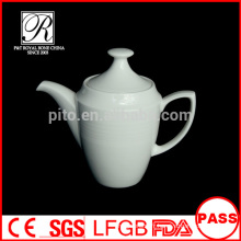 Pots de gros en gros de porcelaine P &amp; T, pot de café blanc, pot de forme en ligne